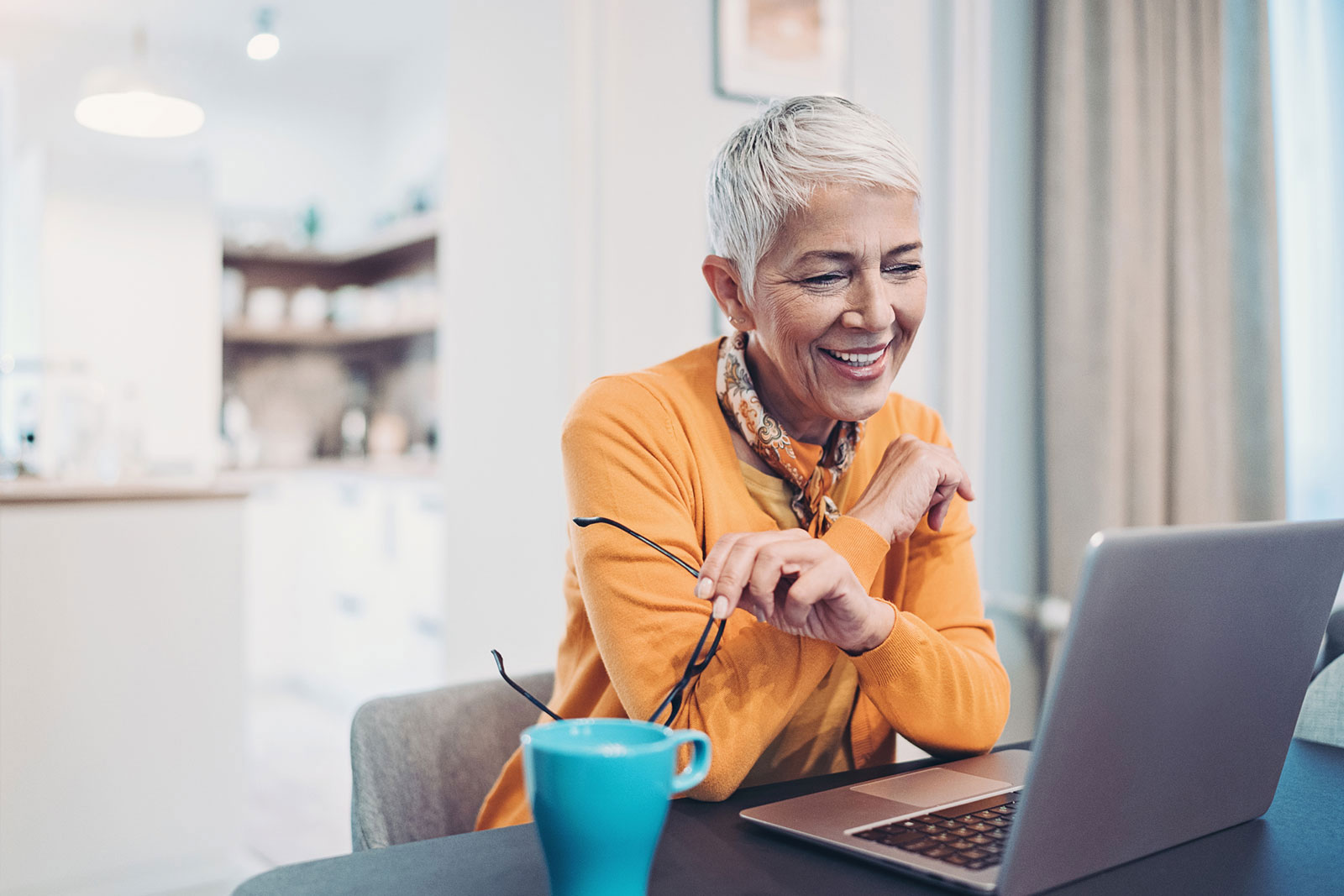 elderly woman on laptop